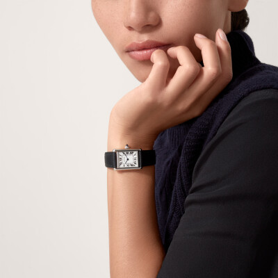 Montre Tank Must de Cartier Petit modèle, mouvement quartz, acier, cuir