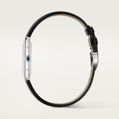 Montre Tank Must de Cartier Grand modèle, mouvement photovoltaïque SolarBeat™, acier, bracelet veau