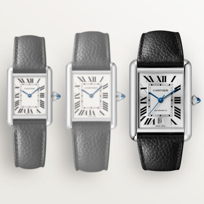 Montre Tank Must de Cartier Modèle extra-large, mouvement automatique, acier, cuir