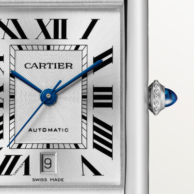 Montre Tank Must de Cartier Modèle extra-large, mouvement automatique, acier, cuir