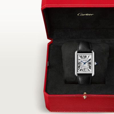 Montre Tank Must de Cartier Modèle extra-large, mouvement automatique, acier, cuir