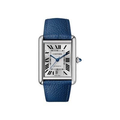 Montre Tank Must de Cartier Modèle extra-large, mouvement automatique, acier, cuir