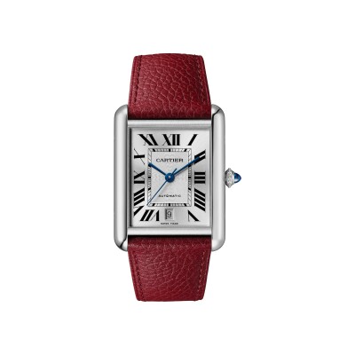 Montre Tank Must de Cartier Modèle extra-large, mouvement automatique, acier, cuir
