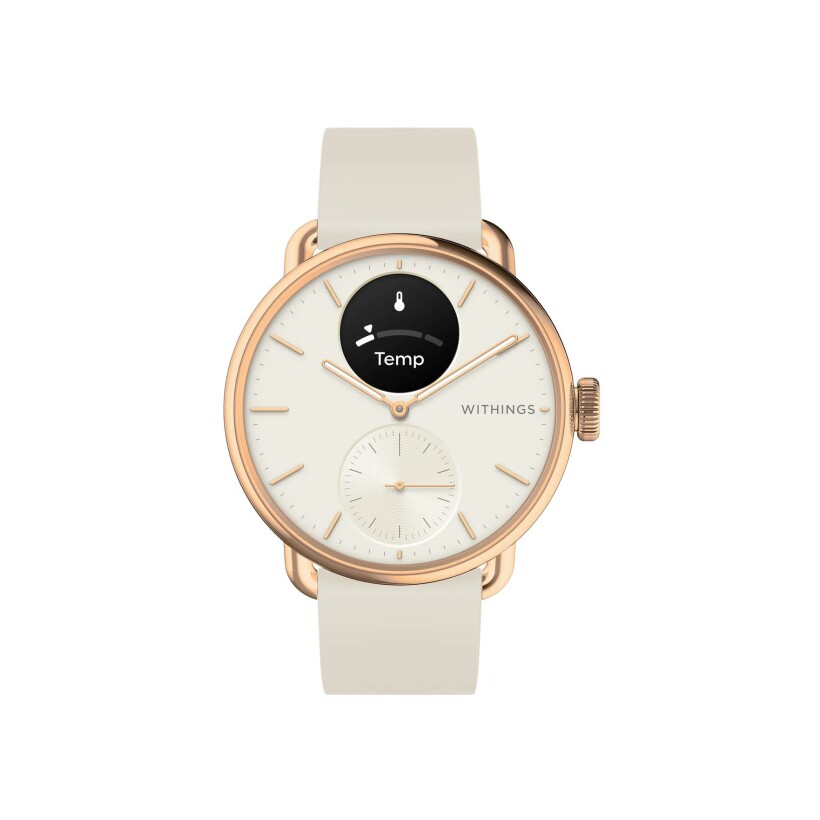 Montre Withings ScanWatch 2 Blanc et métal doré rose