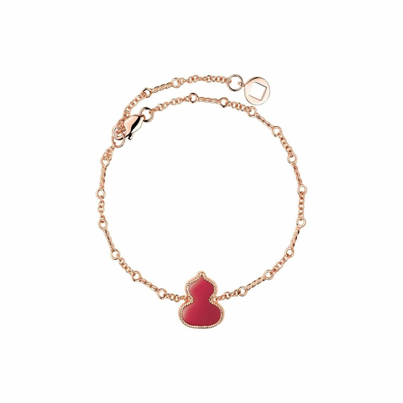 Bracelet Qeelin Wulu en or rose et agate rouge