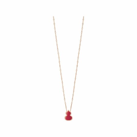 Collier Qeelin Wulu en or rose et agate rouge