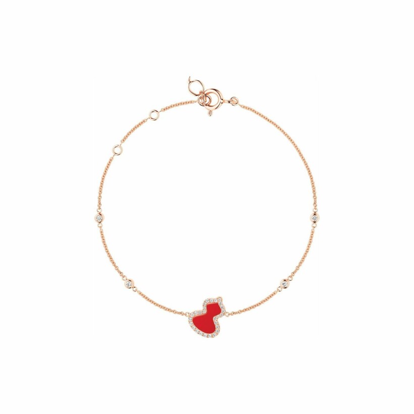 Qeelin Wulu bracelet, rose gold, diamonds and red agate