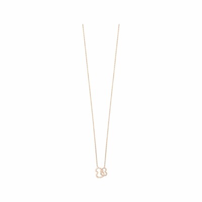 Collier Qeelin Wulu double en or rose et diamants