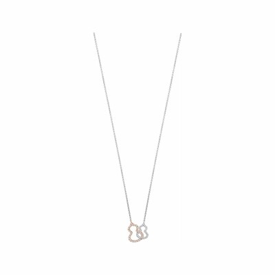 Collier Qeelin Wulu double en or rose, or blanc et diamants