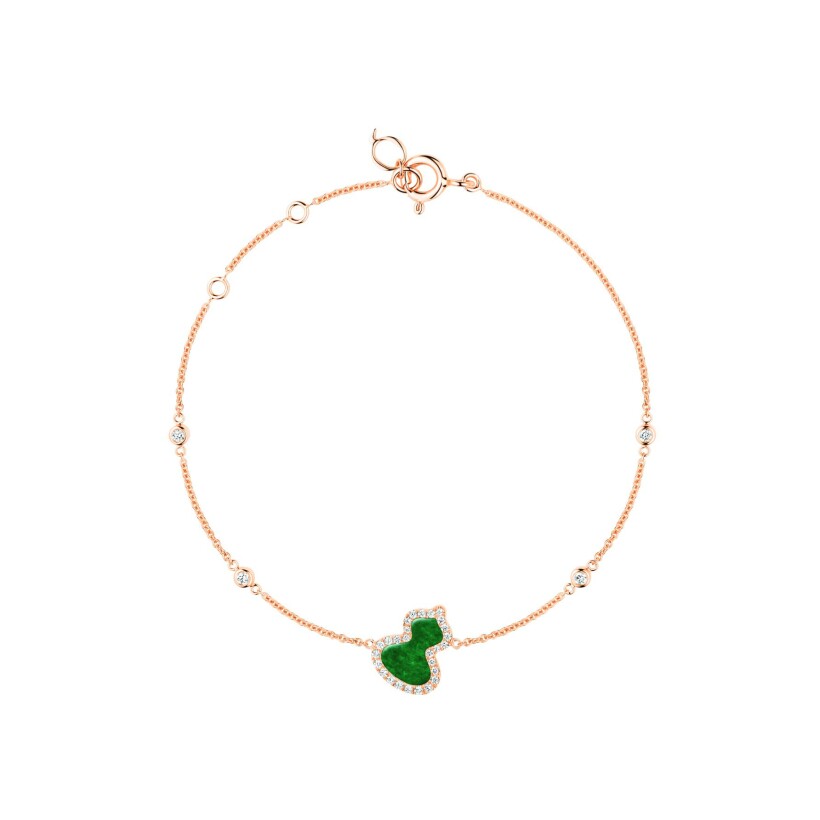 Bracelet Qeelin Wulu en or rose, jade et diamants