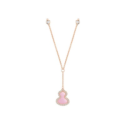 Collier Qeelin Wulu en or rose, opale et diamants