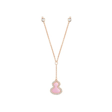 Collier Qeelin Wulu en or rose, opale et diamants