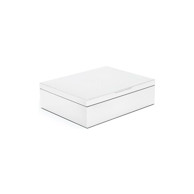 Grand coffret Legacy pour montres et bijoux Wolf 1834 Silver en métal argenté et ultrasuède