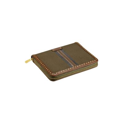 Portfolio pour bijoux de voyage zippé Wolf 1834 Ida en textile et cuir
