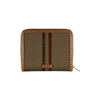 Portfolio pour bijoux de voyage zippé Wolf 1834 Ida en textile et cuir