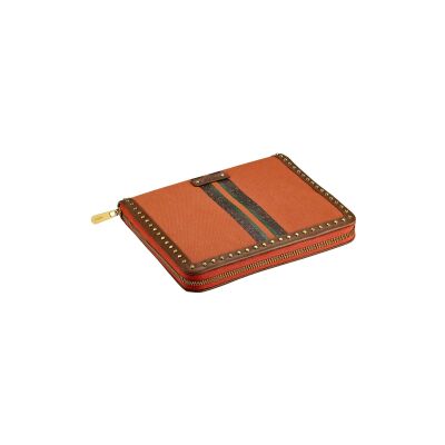 Portfolio pour bijoux de voyage zippé Wolf 1834 Ida en textile et cuir
