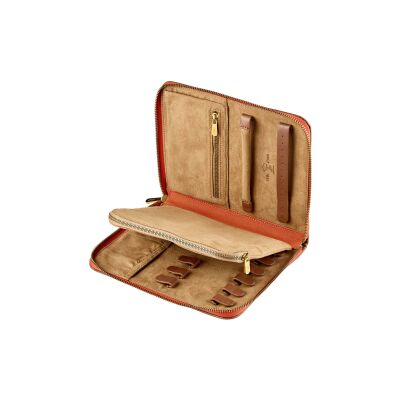 Portfolio pour bijoux de voyage zippé Wolf 1834 Ida en textile et cuir