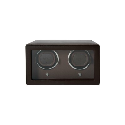 Remontoir pour 2 montres automatiques avec couvercle Wolf 1834 Cub en cuir vegan