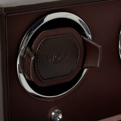 Remontoir pour 2 montres automatiques avec couvercle Wolf 1834 Cub en cuir vegan
