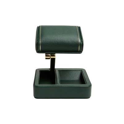 Support de montre de voyage Wolf 1834 British Racing en cuir vegan vert