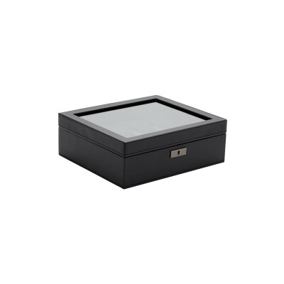 Boîte de rangement pour 8 montres Wolf 1834 Axis en cuir vegan et finitions poudrées