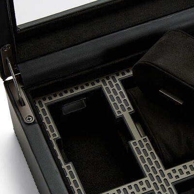 Boîte de rangement pour 8 montres Wolf 1834 Axis en cuir vegan et finitions poudrées