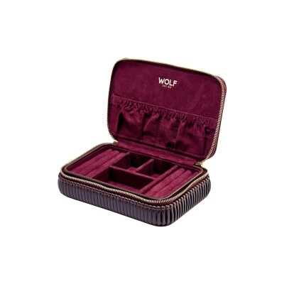 Étui à bijoux zippé Wolf 1834 Bella en cuir vegan