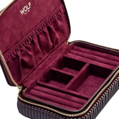 Étui à bijoux zippé Wolf 1834 Bella en cuir vegan
