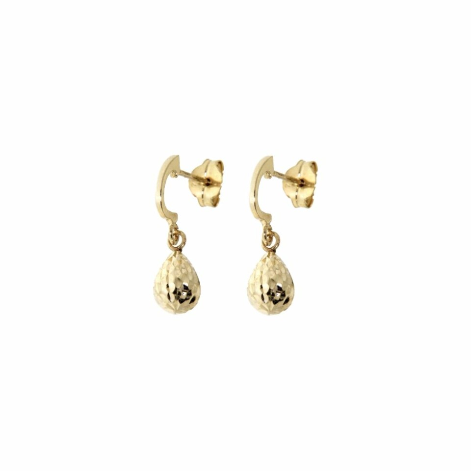 Boucles d'oreilles pendantes gouttes en or jaune