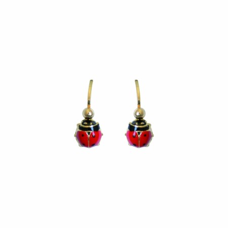 Boucles d'oreilles puces coccinelles en or jaune