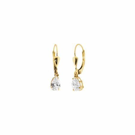 Boucles d'oreilles puces en or jaune et oxydes de zirconium