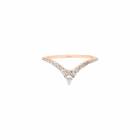 Bague V Djula Fairytale en or rose et diamants