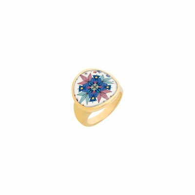 Bague Christian Lacroix Acid Constellation en métal doré, taille 56