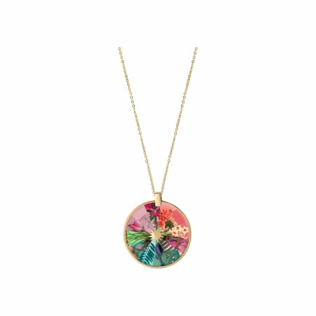 Collier Christian Lacroix Botanic Rainbow en métal doré