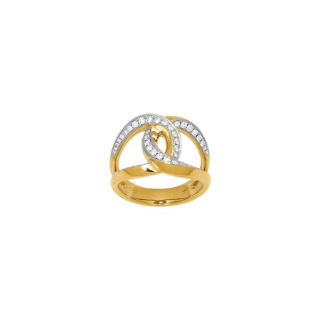 Bague en or jaune et diamants, taille 54