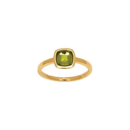 Bague en or jaune et péridot, taille 52