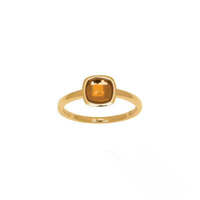 Bague en or jaune et citrine