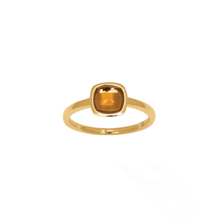 Bague en or jaune et citrine taille 52