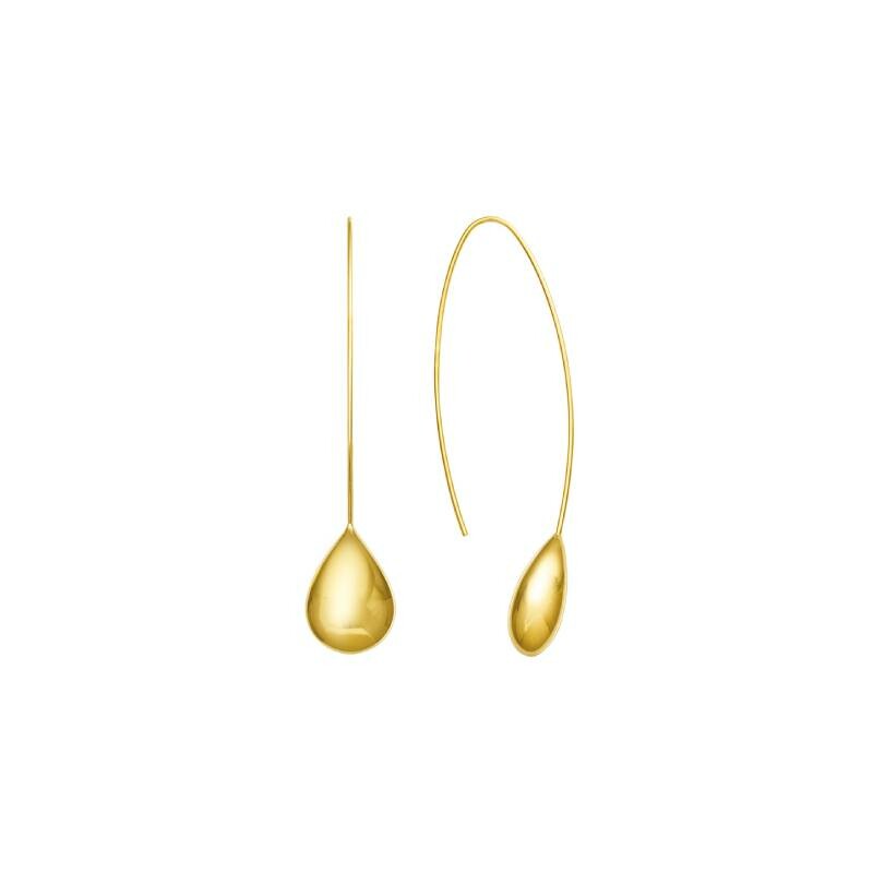Boucles d'oreilles pendantes, forme goutte en or jaune