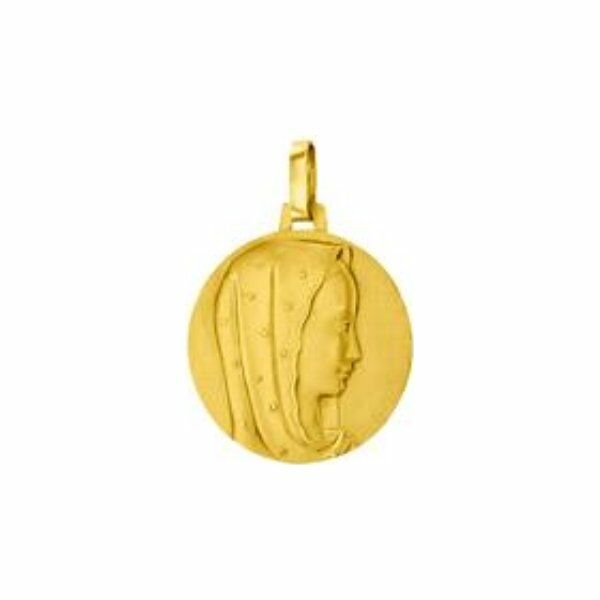 Médaille vierge en prière en or jaune, 18mm