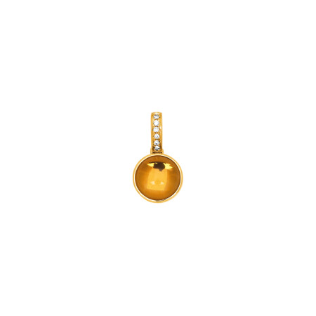 Pendentif en or jaune, citrine et diamants