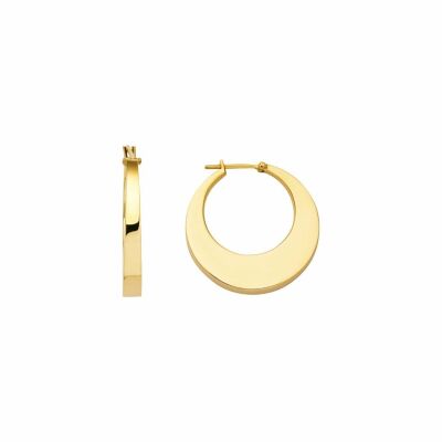 Boucles d'oreilles créoles plates en or jaune