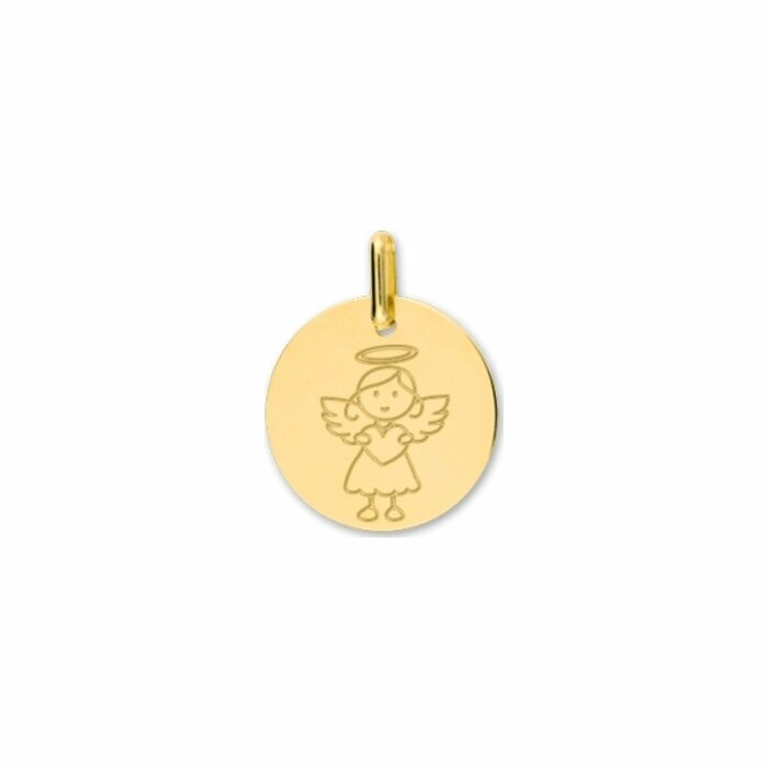 Médaille ange fille en or jaune