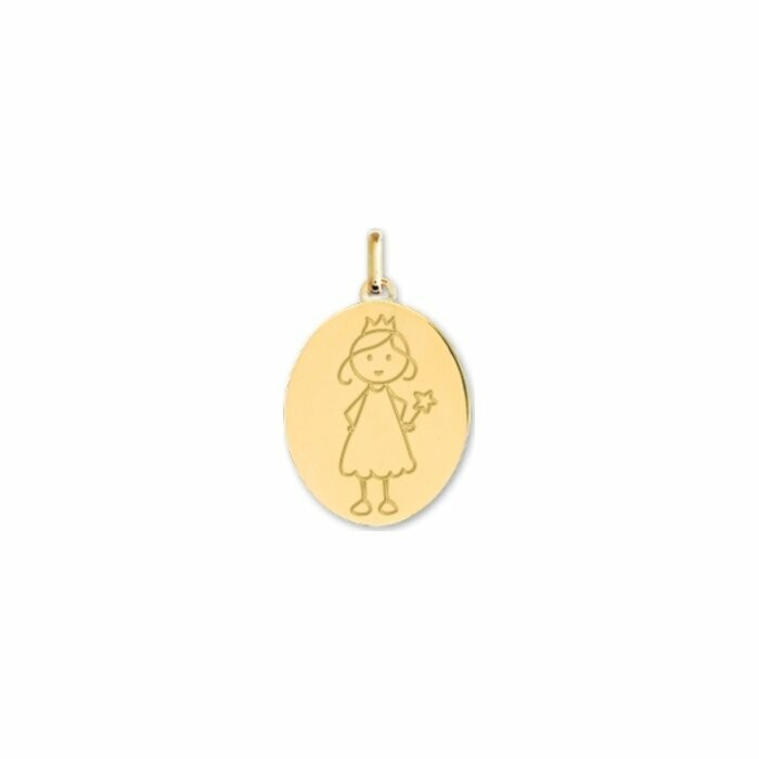 Médaille petite fille en or jaune