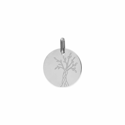 Médaille arbre de vie en or blanc