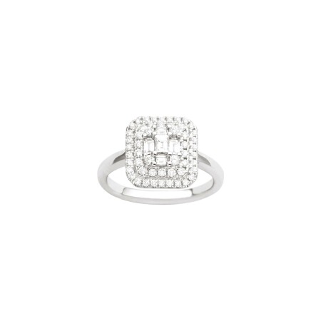 Bague en or blanc et diamants, taille 54