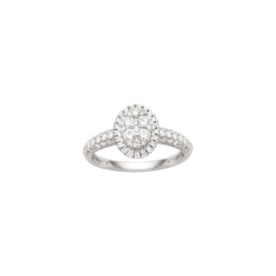Bague en or blanc et diamants, taille 54