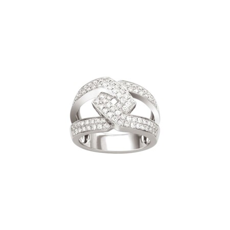 Bague en or blanc et diamants, taille 54