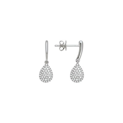 Boucles d'oreilles en or blanc et diamants