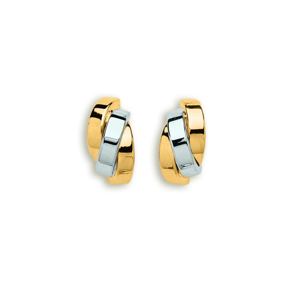 Boucles d'oreilles en or blanc et or jaune